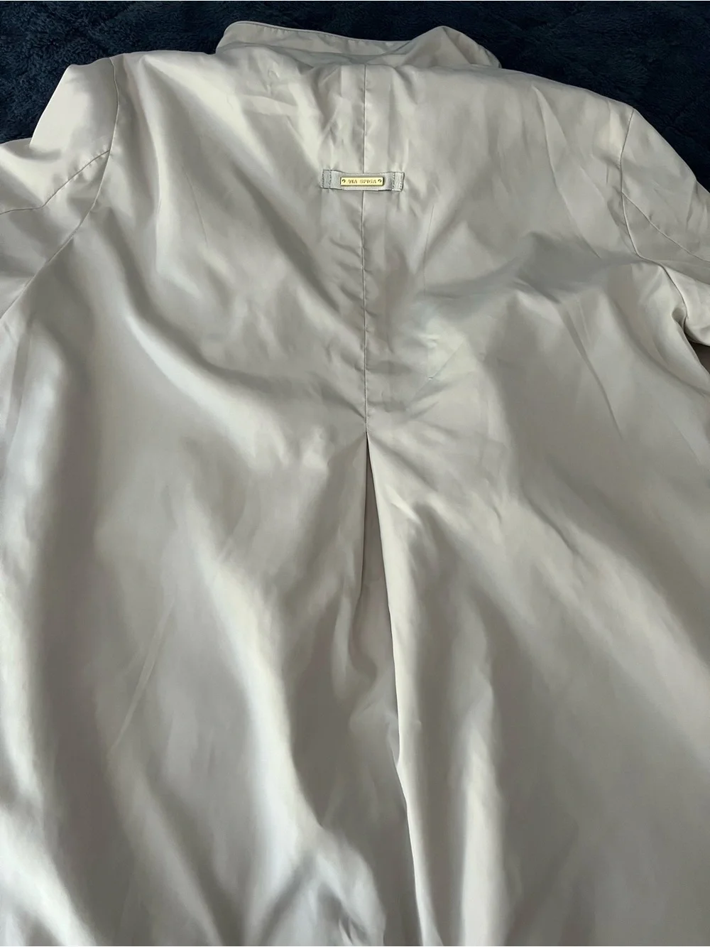 Via Spiga Cream Hooded Trench Coat